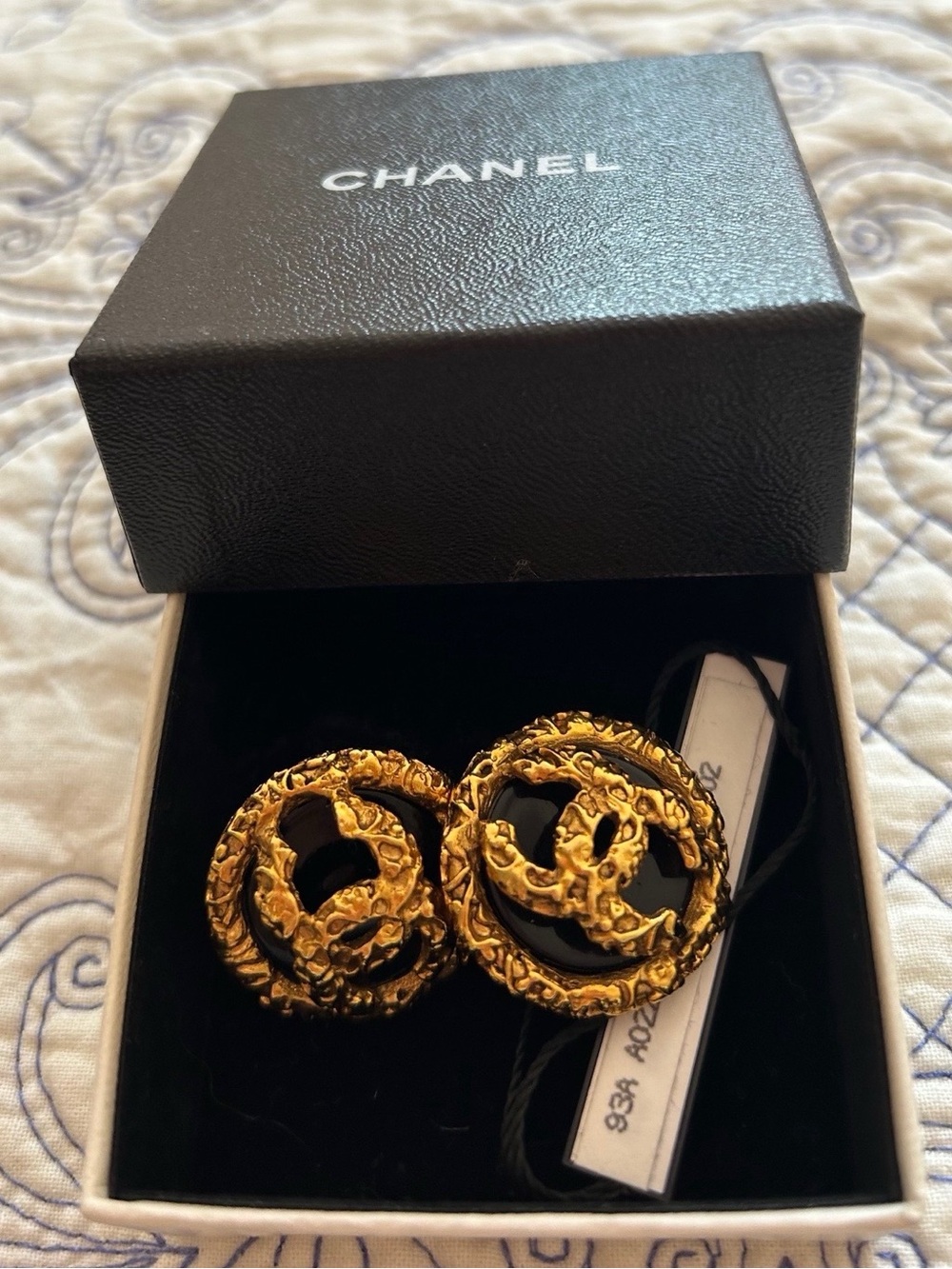 Vintage Chanel Clip-On Earrings Fall/Winter 1993 Lagerfeld never worn with box